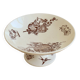 Antique compote dish made of ironstone, ivory and sepia, Clairefontaine with oriental decoration.
