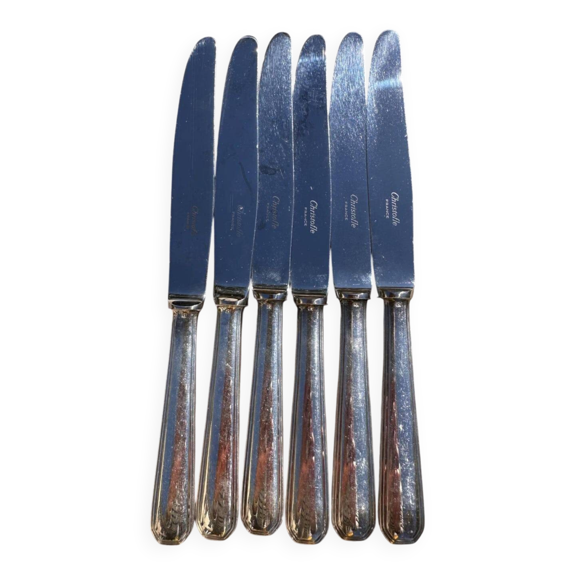 Christofle - Set of 6 Large Table Knives - America Model by Luc Lane
