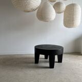 Coffee table en bois massif monoxyle noir