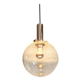 Suspension Space Age en verre soufflé bullé, années 70