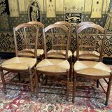 Suite de 6 chaises paillées provençales