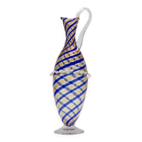 Murano Glass Pitcher Vase Ascribable to Toso with Blue and Yellow Canes
