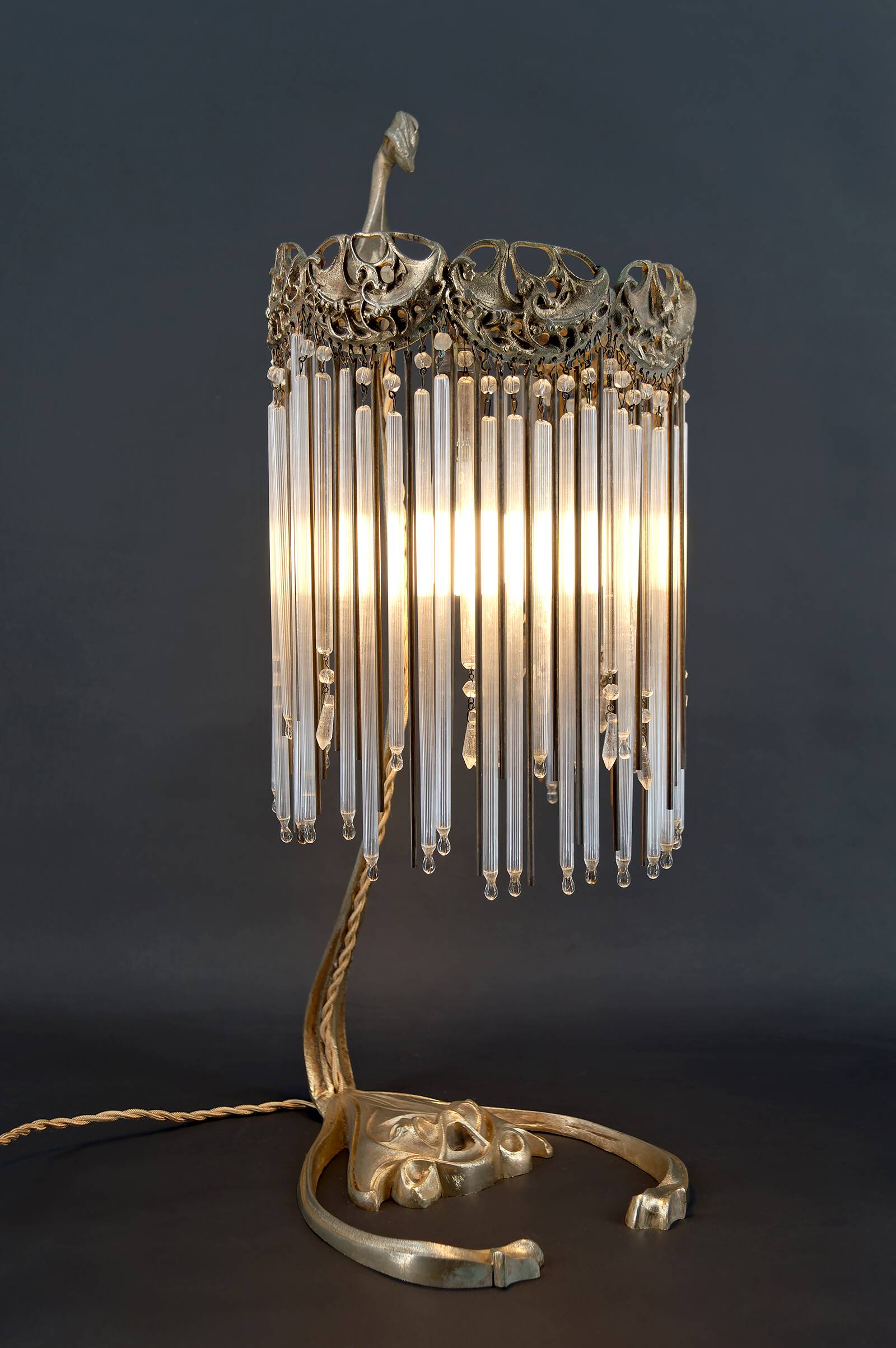 Bronze Lamp and Pendants by H. Guimard, France, Art Nouveau, c. 1910