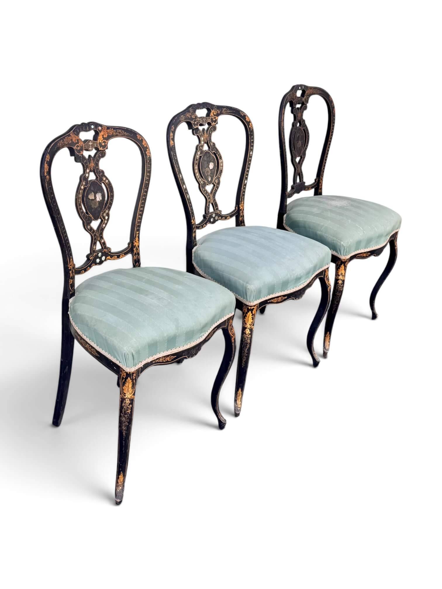 Série de 3 chaises Napoléon III