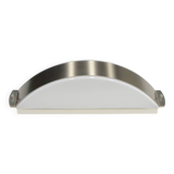 Stainless steel and glass wall lamp by Glashütte Limburg, 1970s Germany.