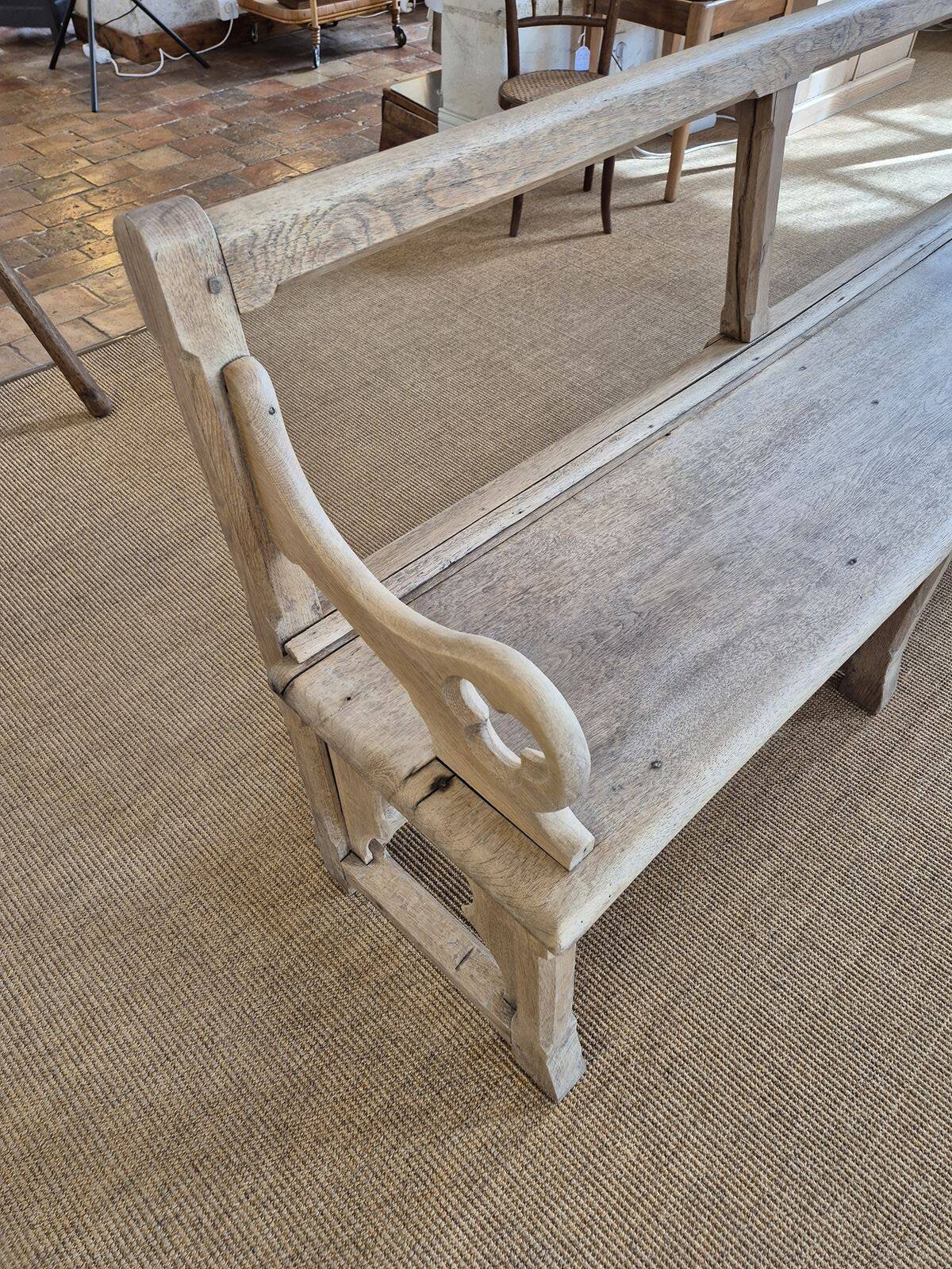 Old church bench in oak