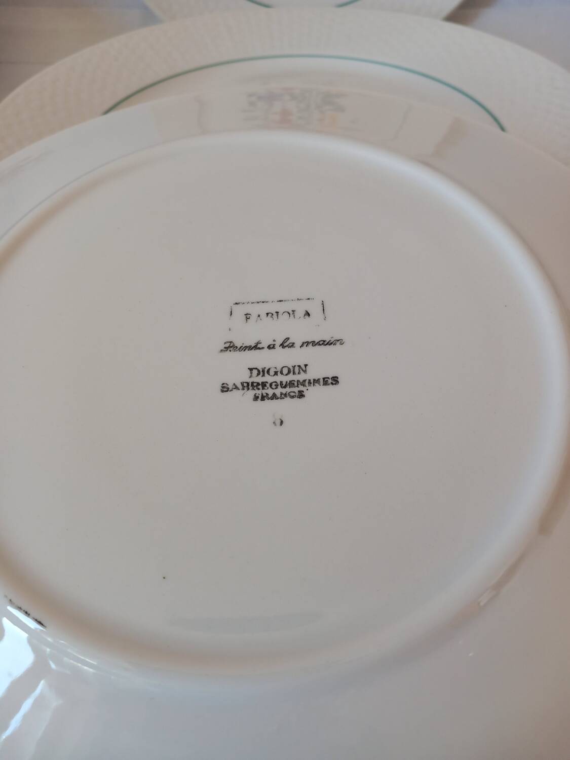 Assiettes Digoin et Sarreguemines Fabiola