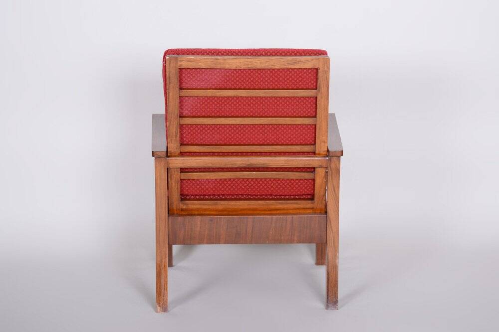 Set of Art Deco Walnut Armchairs, 1930s