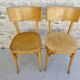 Pair of Baumann bistro chairs in light wood