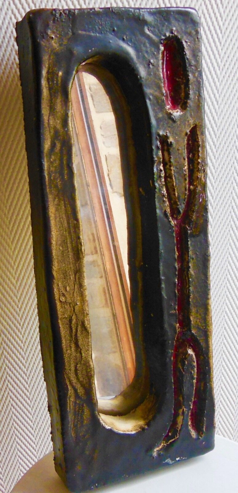 Miroir, signed on the back galerie palissy , vallauris