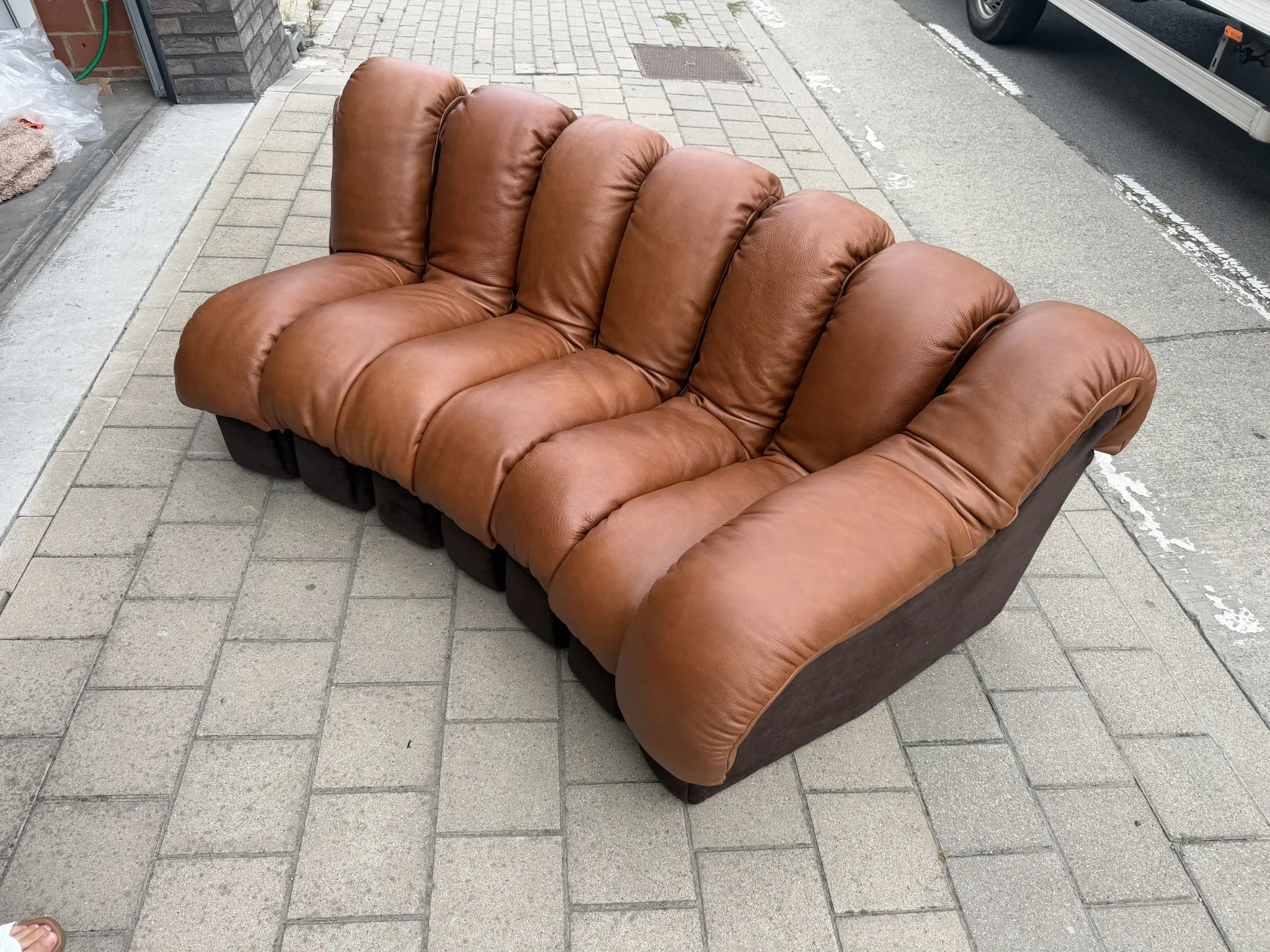 De Sede Ds600 Snake in cognac leather, 20 elements (in NEW CONDITION)!