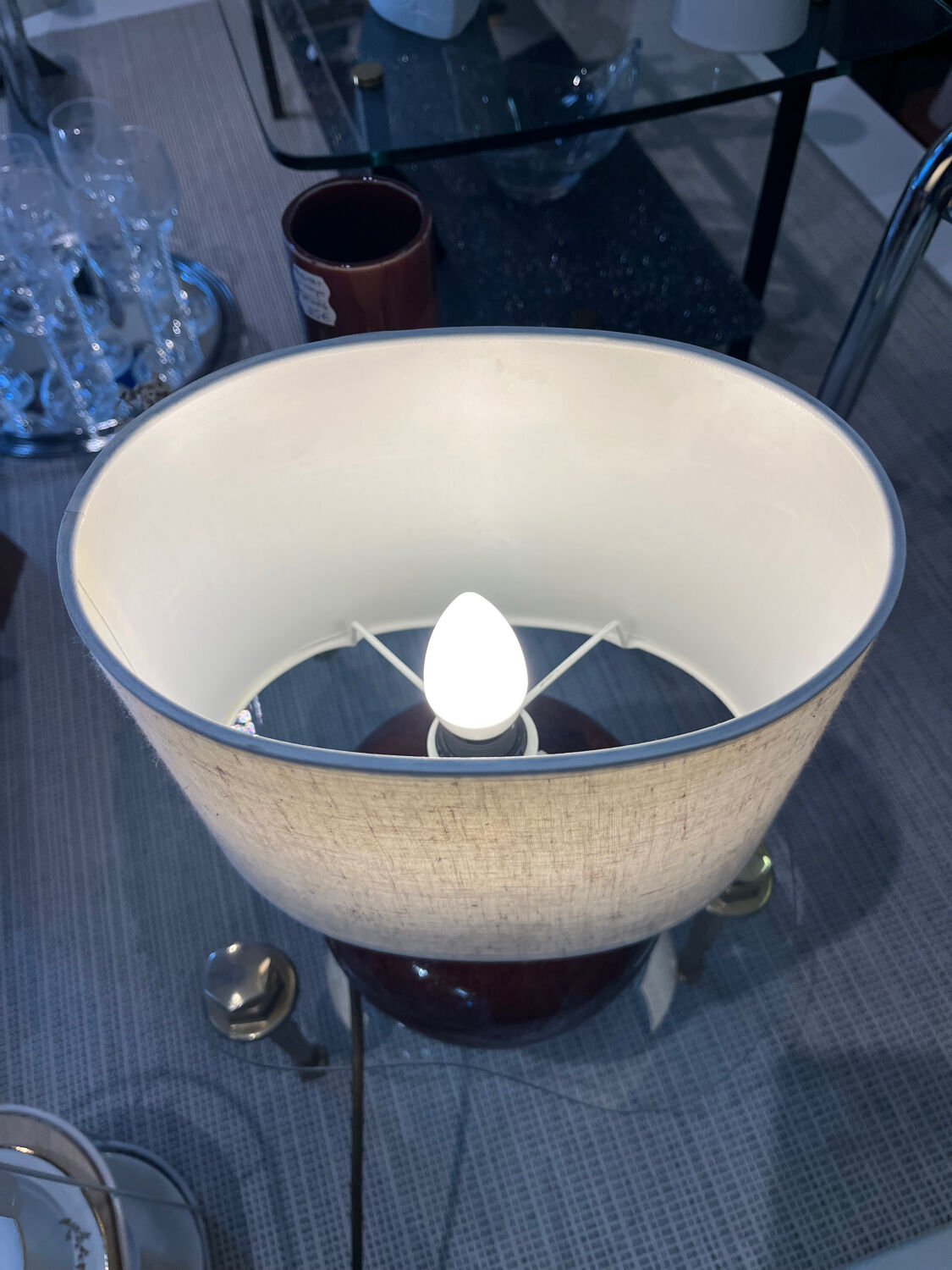 Vintage stoneware floor lamp