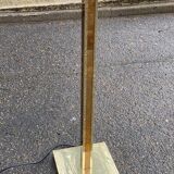 Square Art Deco vintage halogen floor lamp in gilded brass