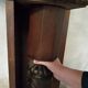 Old wood fireplace