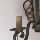 Pairs of vintage wrought iron wall lamps