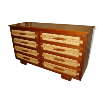 Chest of drawers mahogany and mulching around 1950 of Mexican manufacturing