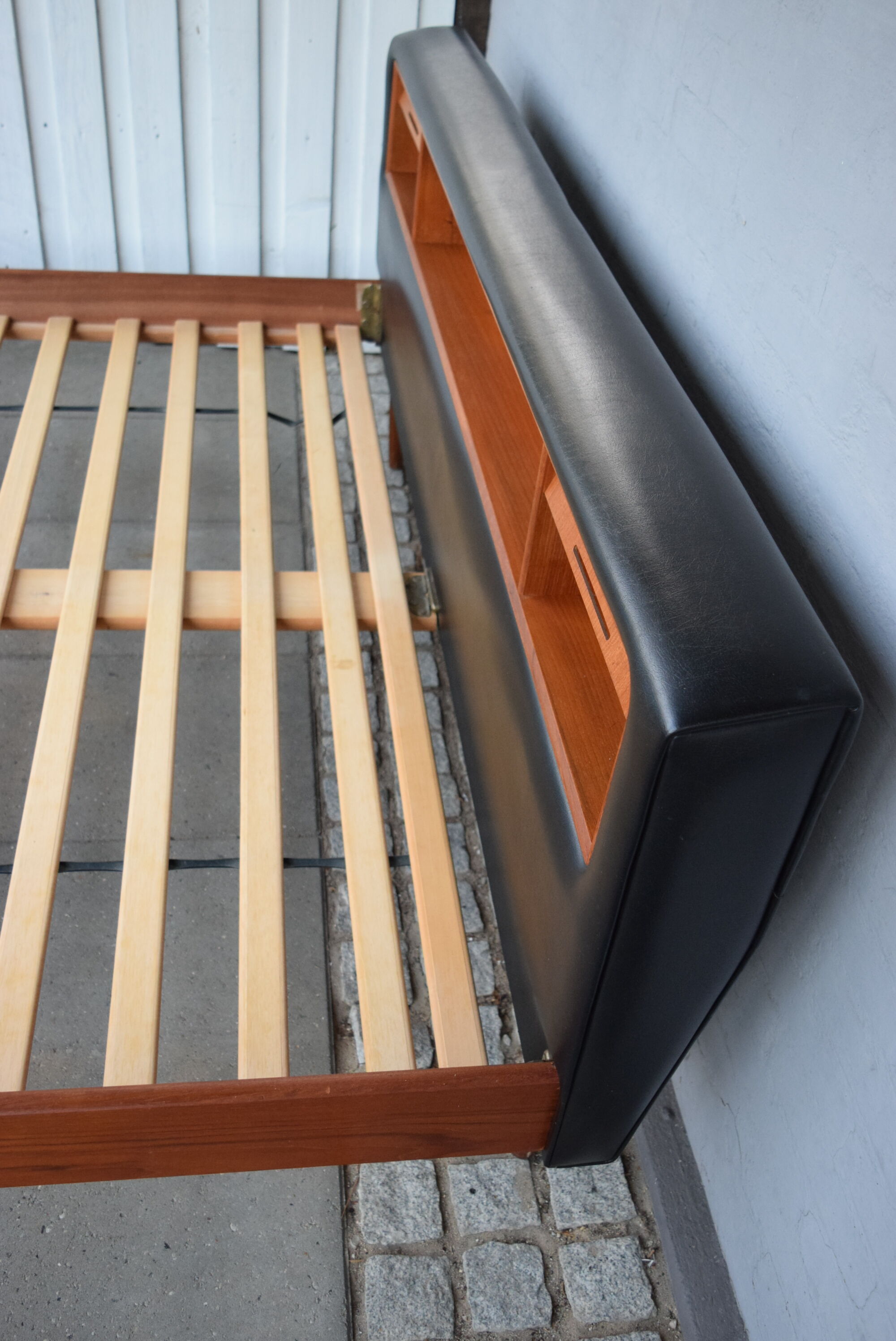 Danish midcentury teak double bed, 1960