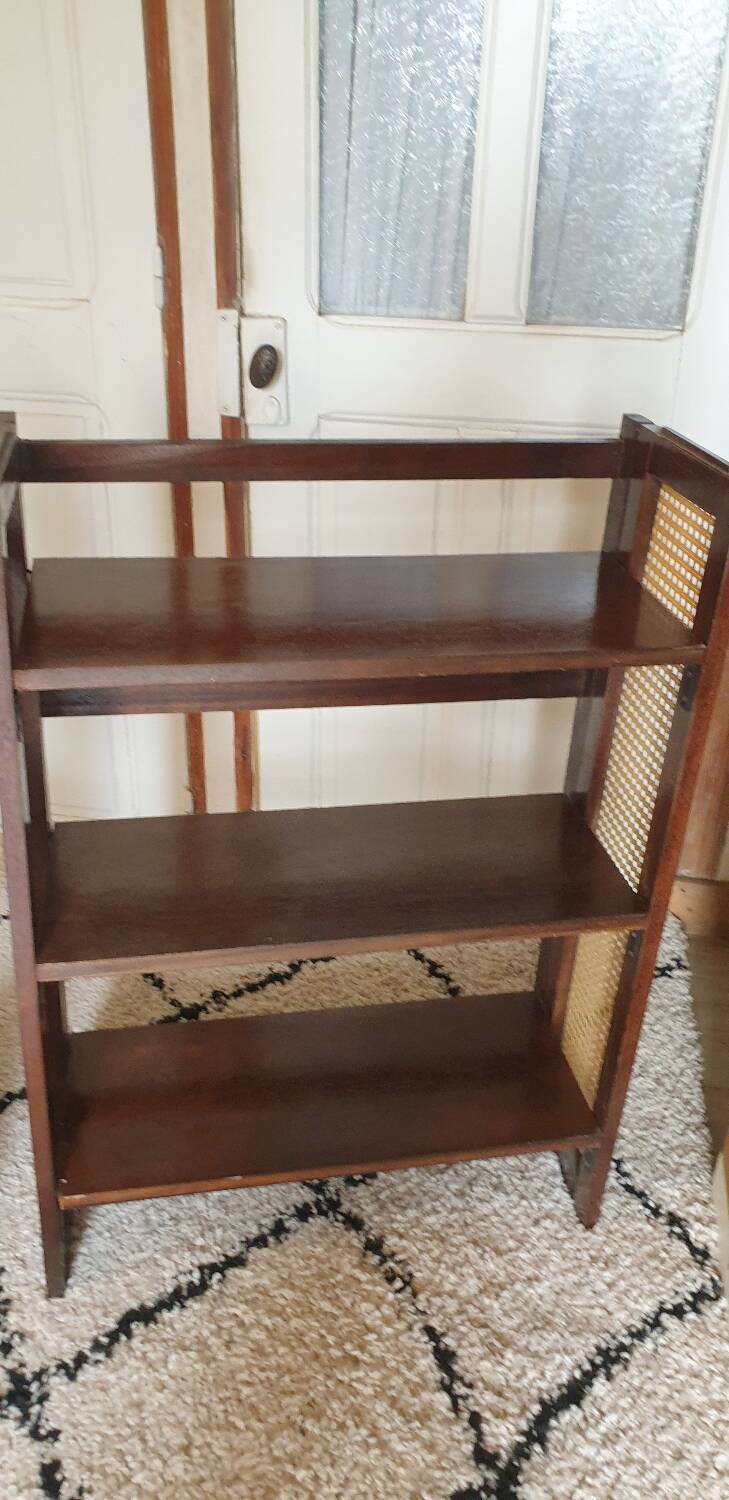 Pair of foldable cane bookcases