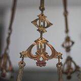 Antique bronze Napoleon III pendant light, 19th century ceiling lamp