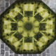 Octagonal green space age decor wool rug "Capri" by Louis Depoortere, Belgium 1970s.