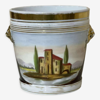 Cache pot Napoleon III late nineteenth porcelain