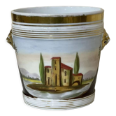 Cache pot Napoléon III fin XIXème en porcelaine