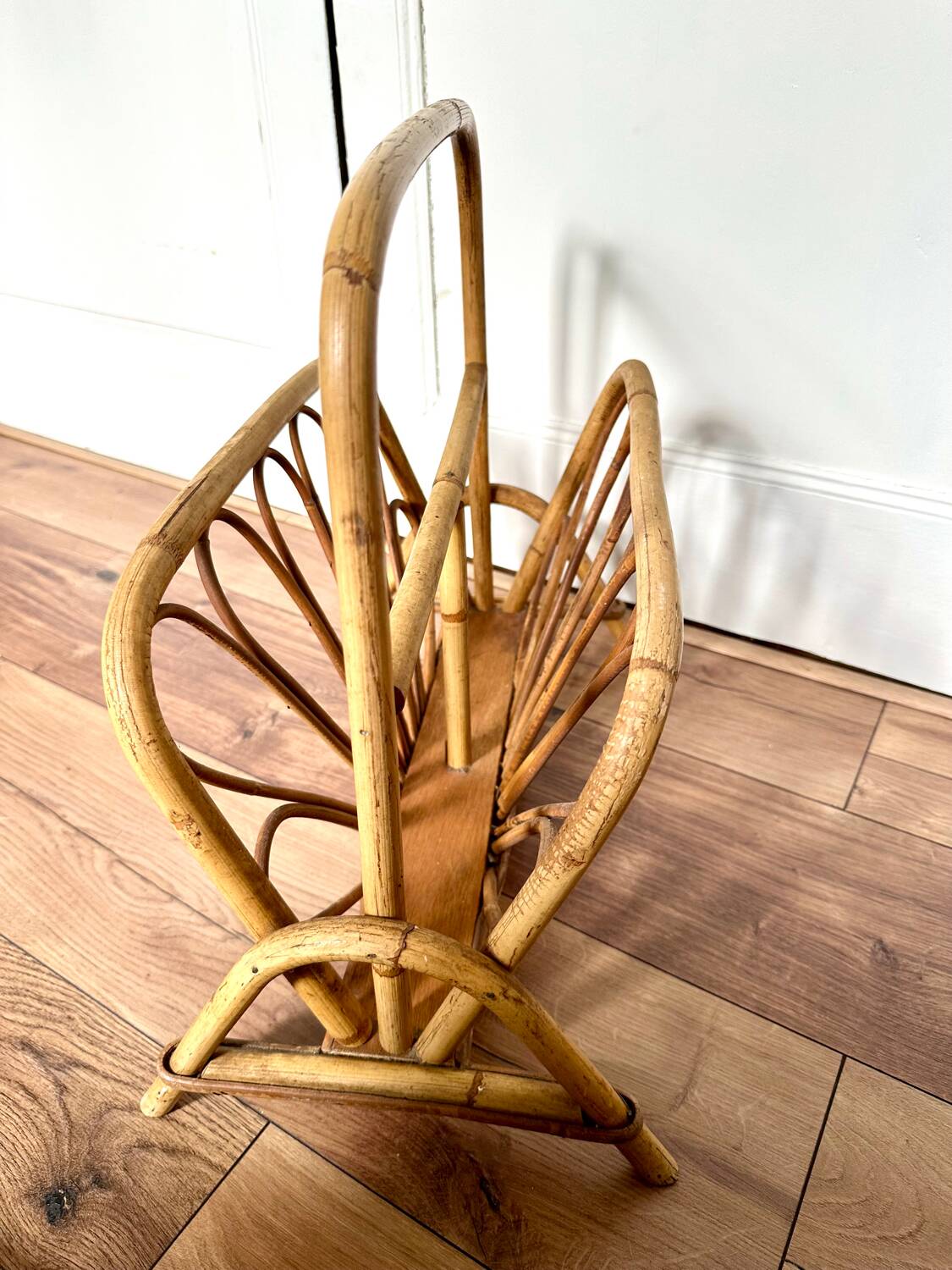 60s bamboo magazine rack