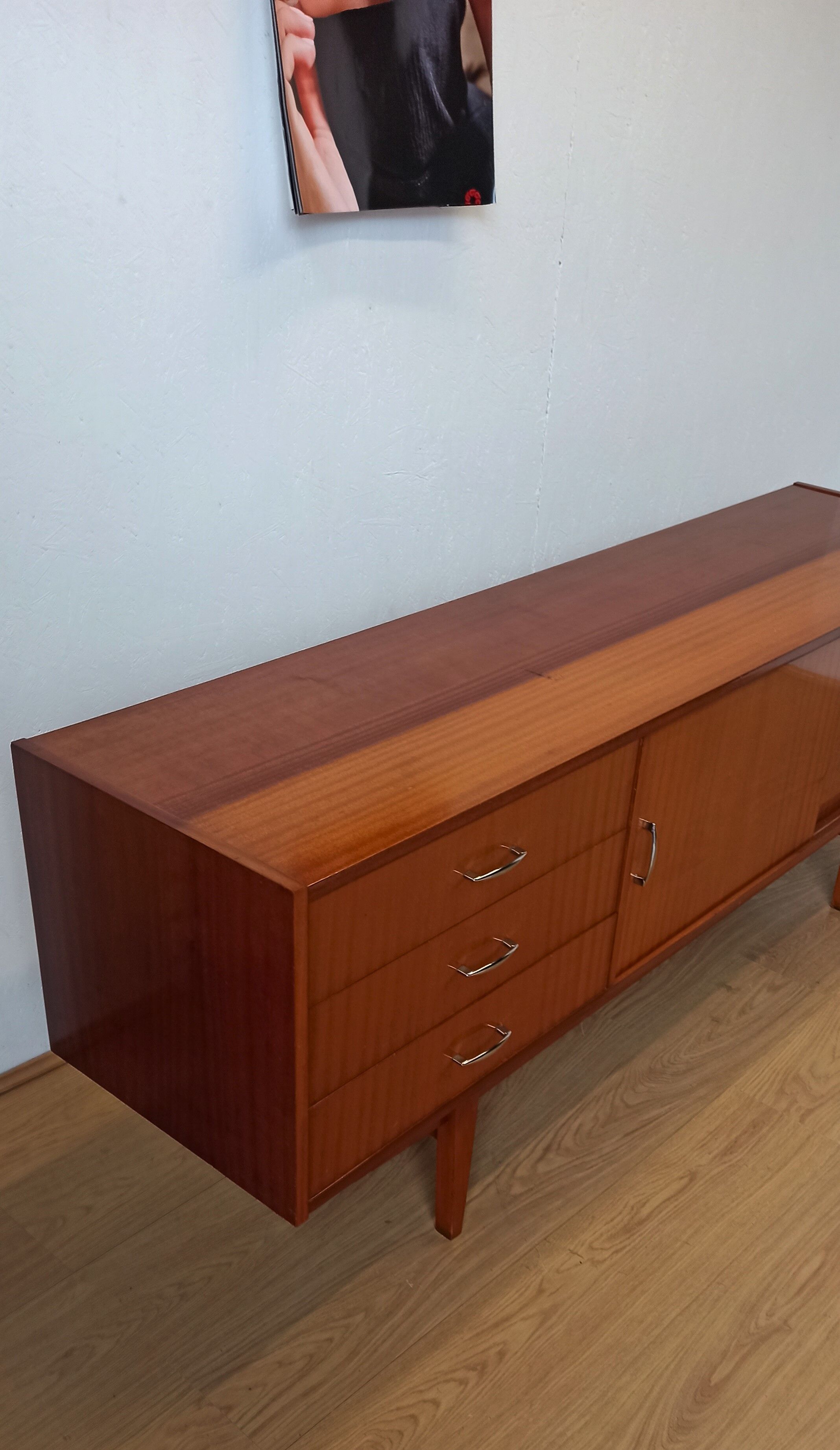 Modernist long sideboard of the 1970s.