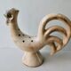 Flower base ceramic rooster, signed Dieulefit Caves, height 32 cm