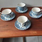 Set of 4 vintage Myott Staffordshire "Tonquin" coffee cups