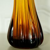 Bubbled amber glass vase "Roc"