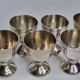 Set of 6 Vintage Silver Metal Egg Cups, EPNS hallmark, 6 cm