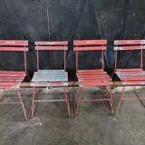 4 anciennes chaises de bistrot brasserie ancre 40's