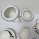 tea or coffee set model Gilberte earthenware Saint Amand floral decoration