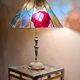 table lamp stained glass tiffany style 1960 has 70 brass and bronze 58x40