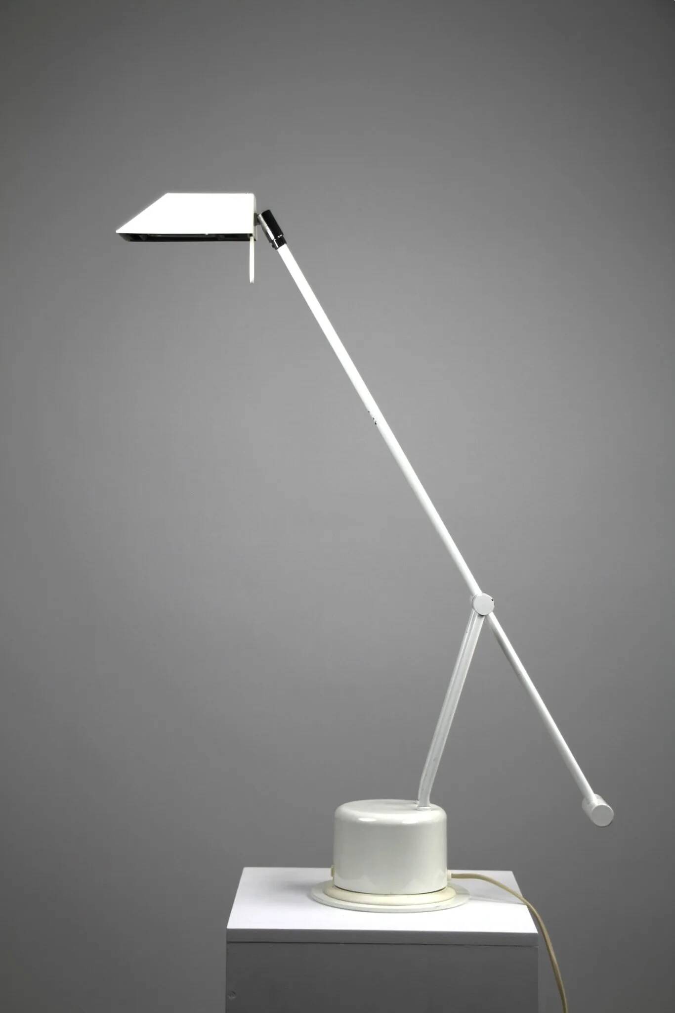 Minimalist White Adjustable Desk Lamp by Massive, Belgium — 1980s