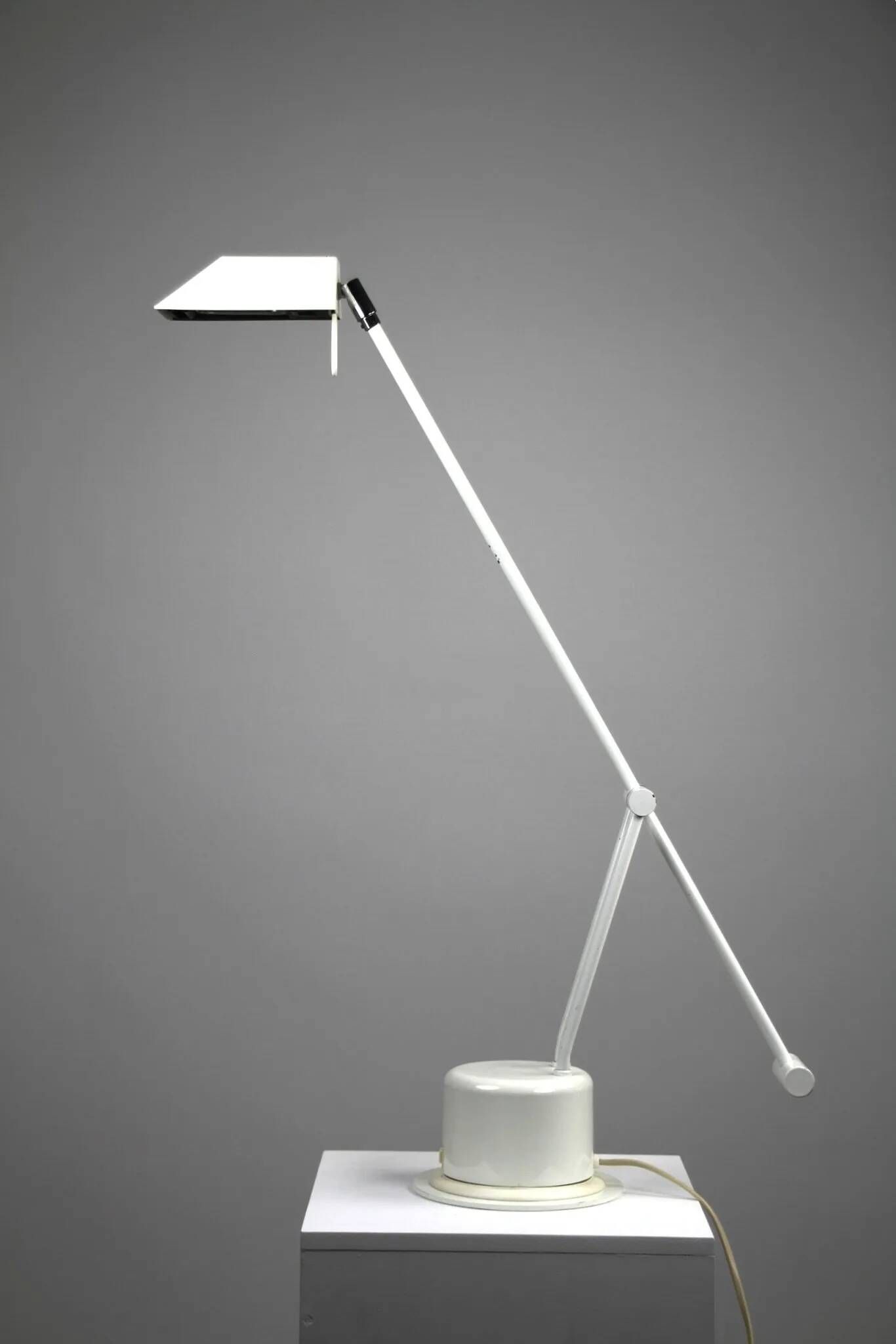 Minimalist White Adjustable Desk Lamp by Massive, Belgium — 1980s