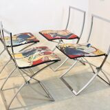 One off Hand painted set of four ‘Luisa’ Dining Chairs by Marcello Cuneo