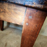 Small farmhouse table, low and square.