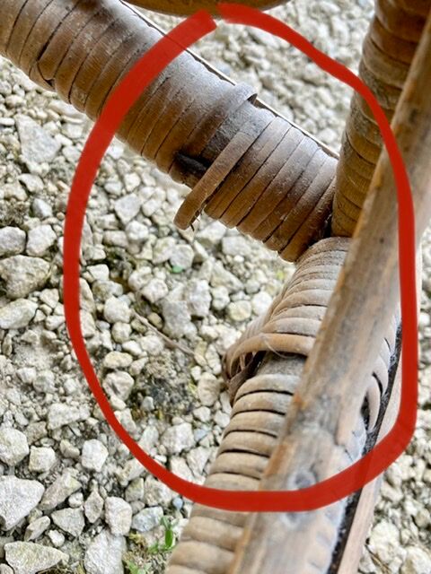 Old rattan chaise longue 20th century