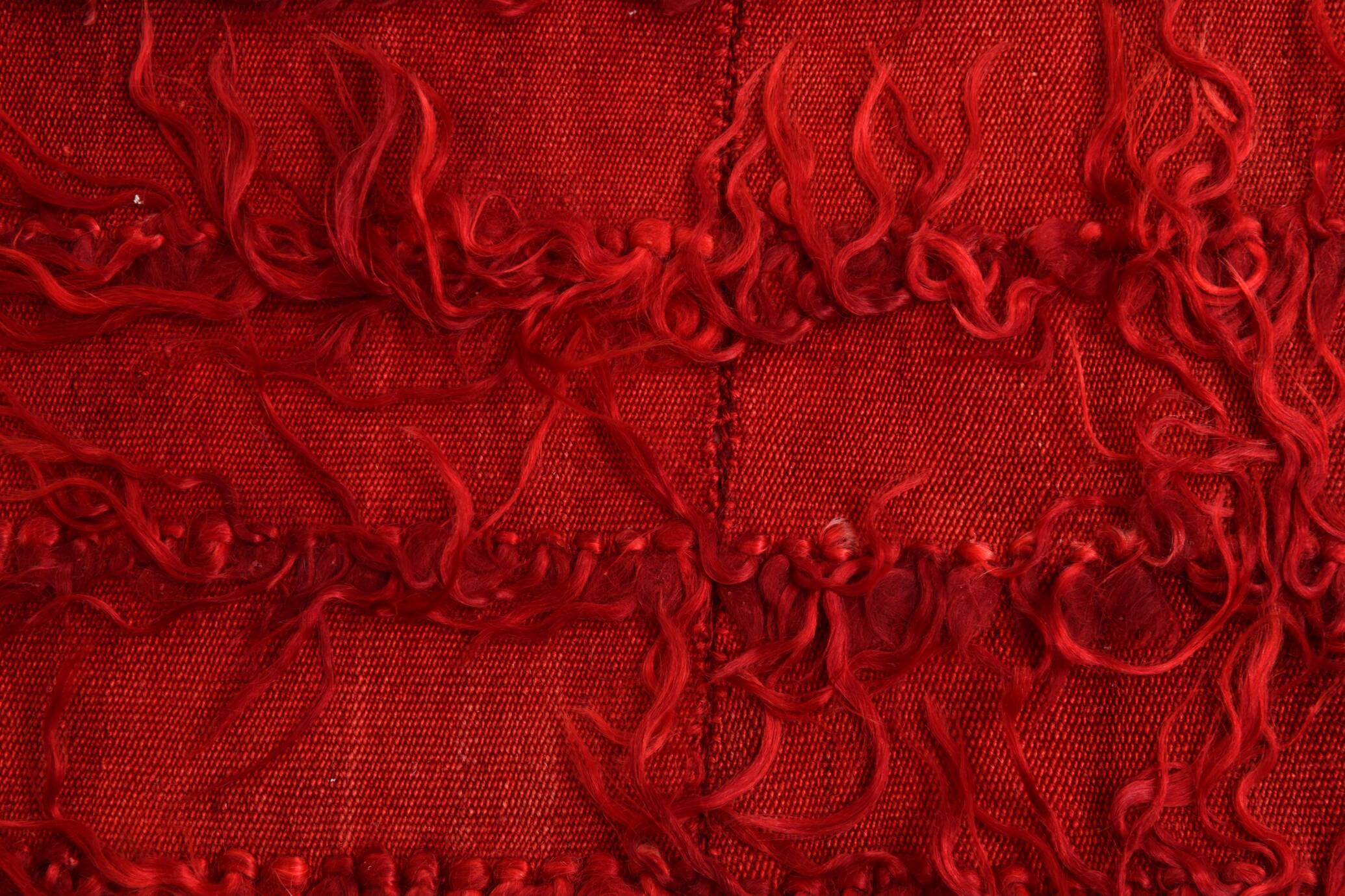 3x5 Wine Red Long Hairy Vintage Kilim Rug, 108x162Cm