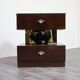 Macassar ebony bedside tables, cubic design, 1980s, set of 2.