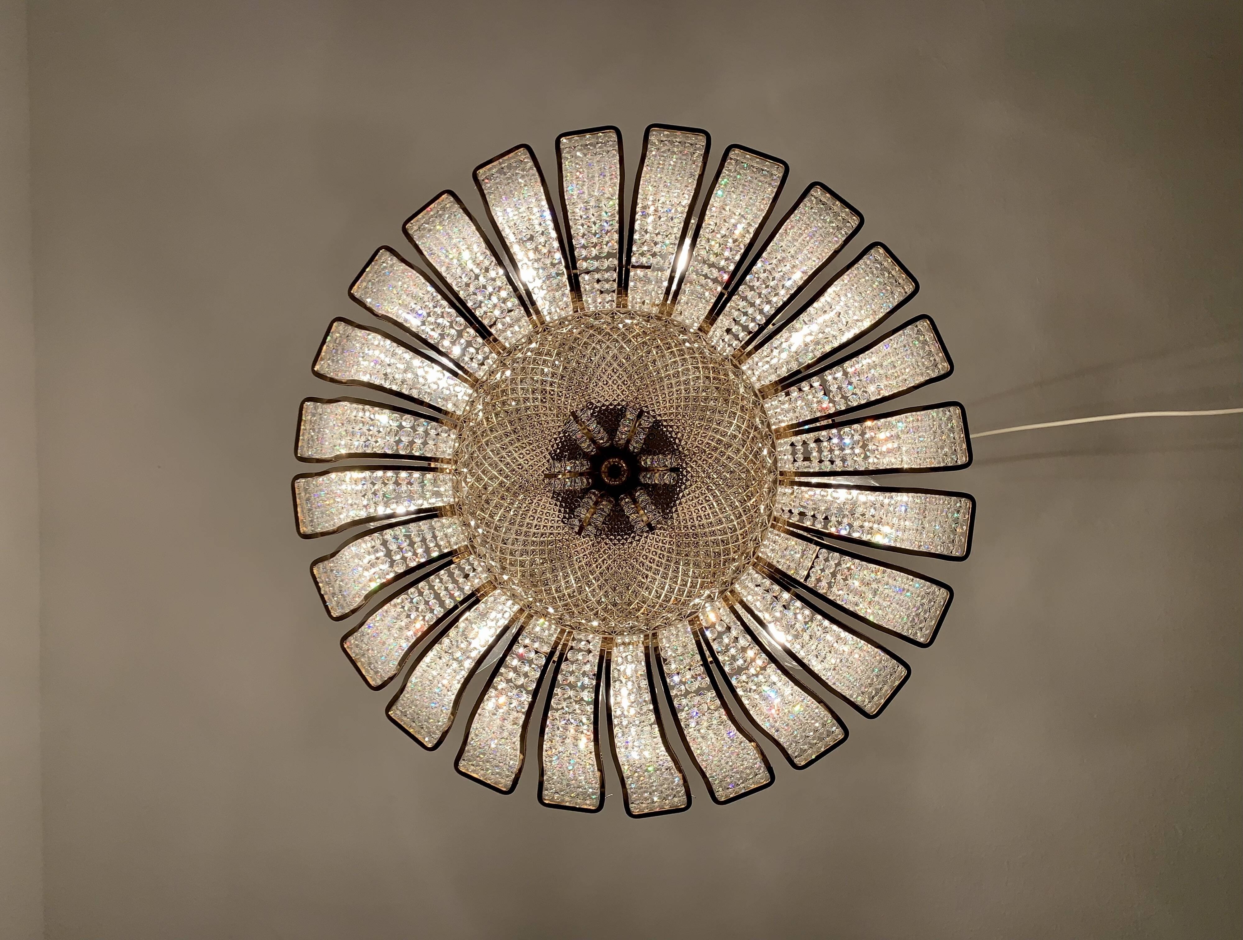 Crystal Glass Chandelier by Palwa