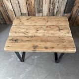 Table basse en bois et métal SNCF