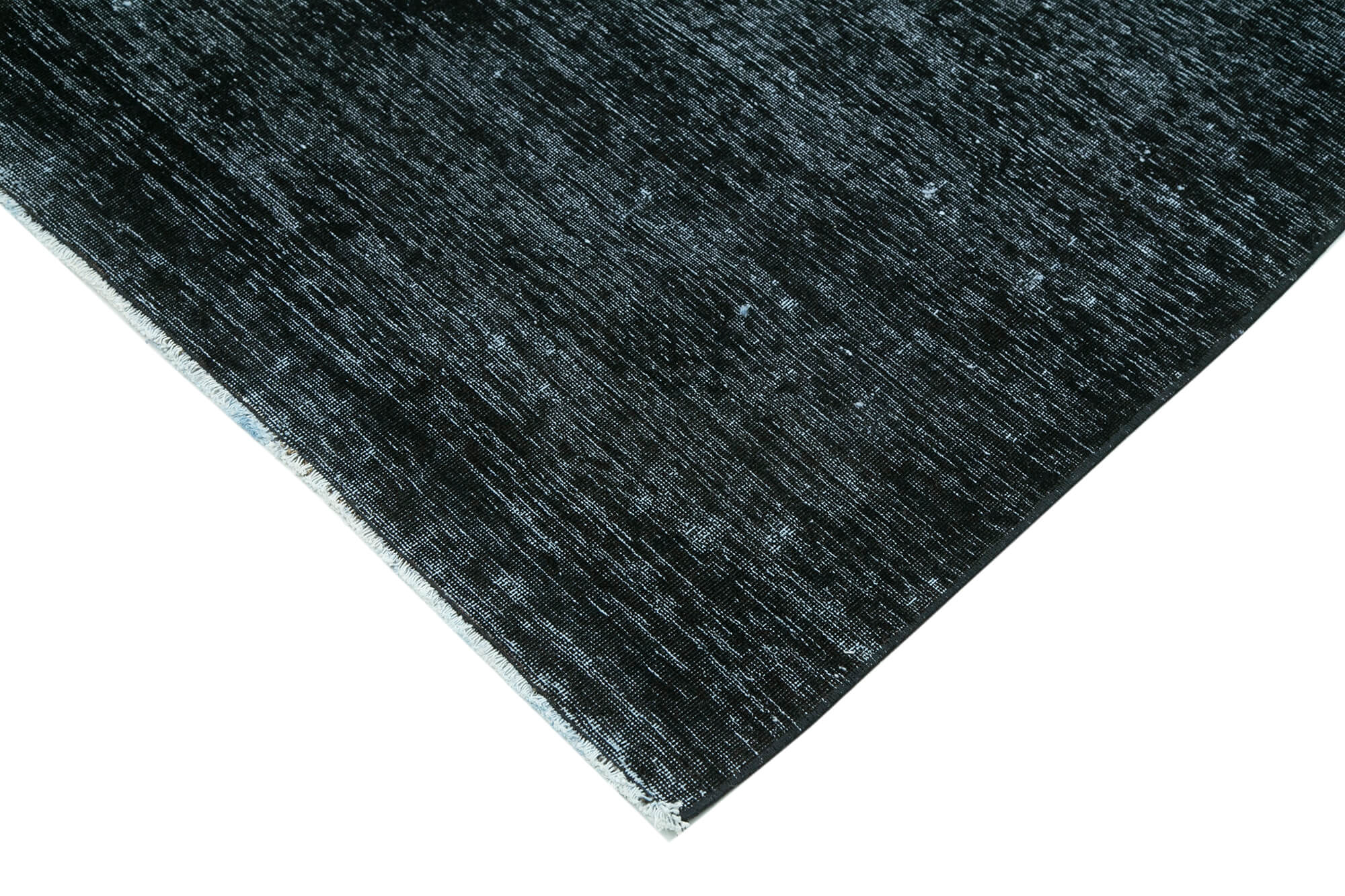 Handwoven oriental overdyed 287 cm x 393 cm black wool rug