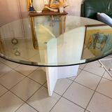 Travertine foot-foot design dining table