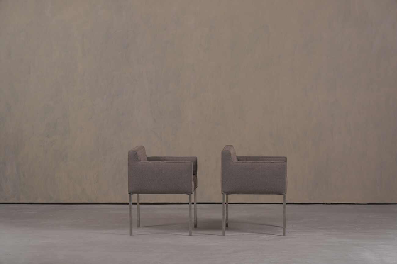 Chaises Ligne Roset en tissu gris, France années 2000, ensemble de 2.
