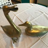 Paire de canards en laiton