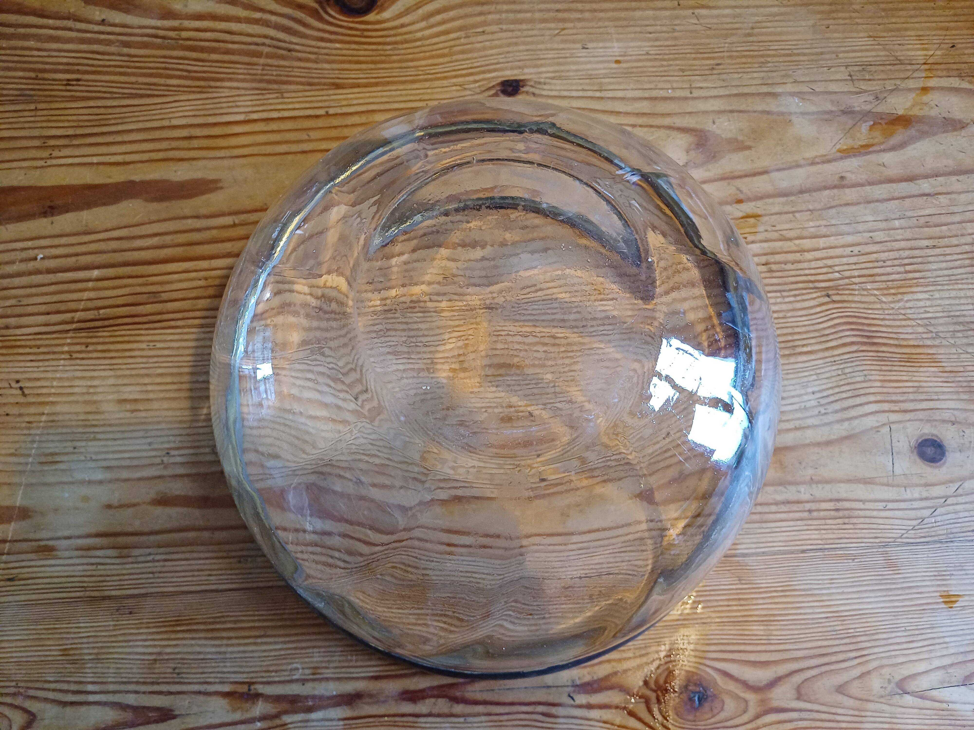 Saladier verre et métal argenté
