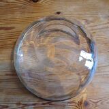 Glass and silver metal salad bowl